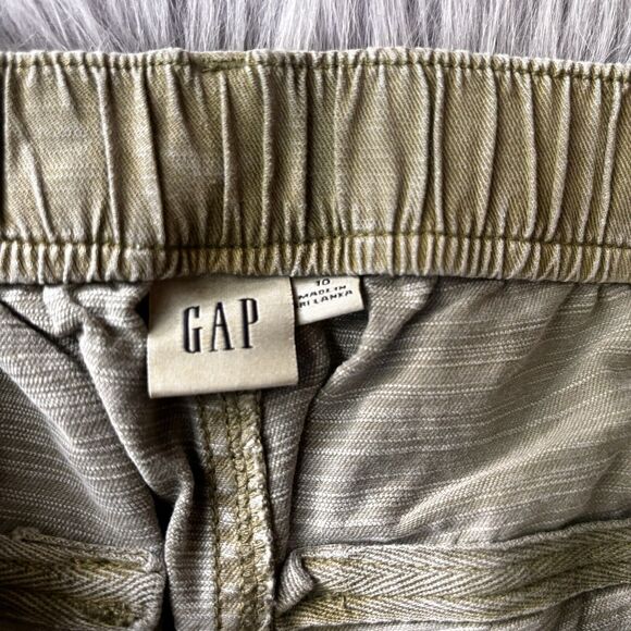Gap Pants Sz 10 Peg Leg Linen Blend Womens Olive Green Jegging Jogger Casual - Picture 4 of 10